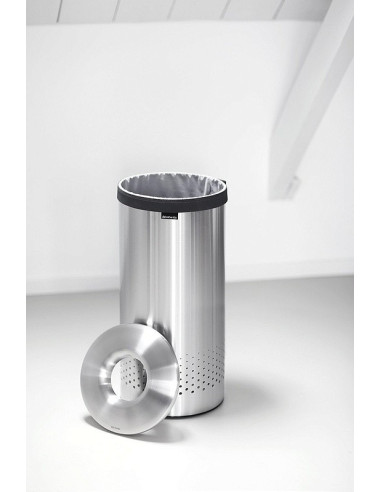 BRABANTIA 105104 kanta za spremanje prljavog rublja 35 litara, briliant inox/ metal poklopac
