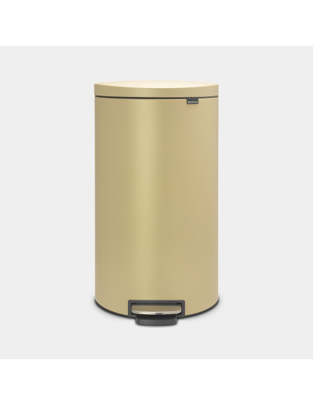 BRABANTIA 119583 Flatback Space Saving Pedal Bin Silent, 30 litara, kanta za otpad, mineral golden beach