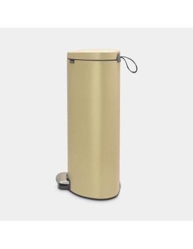 BRABANTIA 119583 Flatback Space Saving Pedal Bin Silent, 30 litara, kanta za otpad, mineral golden beach
