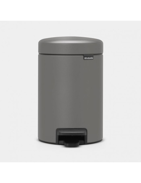 BRABANTIA 126260 Pedal Bin Newicon, 3 litre, kanta za otpad, mineral concrete siva