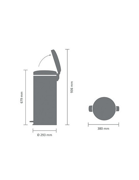 BRABANTIA 114588 Pedal Bin Newicon, 30 litara, kanta za otpad, mineral eternal bijela