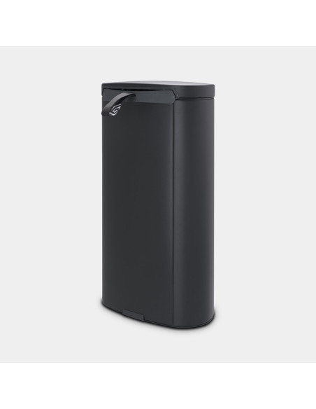 BRABANTIA 119545 Flatback Space Saving Pedal Bin Silent, 30 litara, kanta za otpad, mineral infinite siva