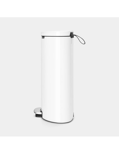 BRABANTIA 485206 Flatback Space Saving Pedal Bin Silent, 30 litara, kanta za otpad, bijela