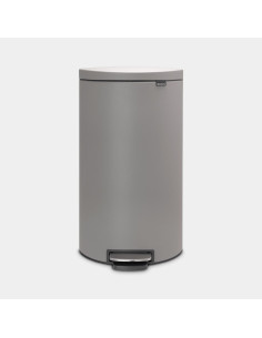 BRABANTIA 119569 Flatback Space Saving Pedal Bin Silent, 30 litara, kanta za otpad, mineral concrete siva