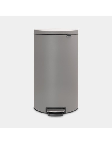 BRABANTIA 119569 Flatback Space Saving Pedal Bin Silent, 30 litara, kanta za otpad, mineral concrete siva