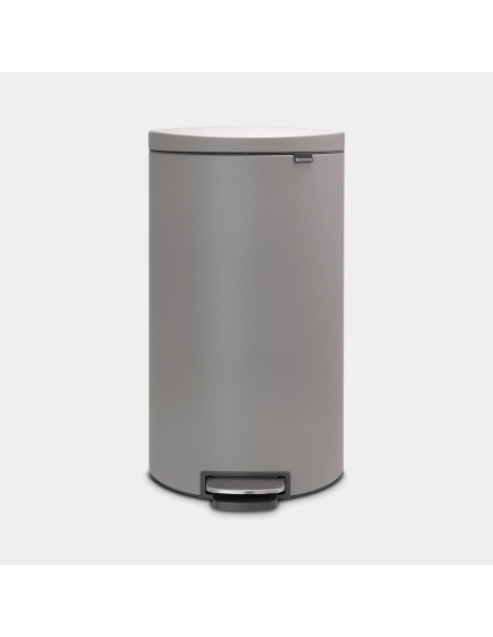 BRABANTIA 119569 Flatback Space Saving Pedal Bin Silent, 30 litara, kanta za otpad, mineral concrete siva