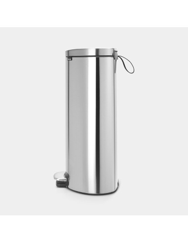 BRABANTIA 482007 Flatback Space Saving Pedal Bin Silent, 30 litara, kanta za otpad, matt steel fingerprint proof