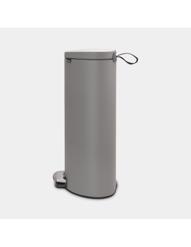 BRABANTIA 119569 Flatback Space Saving Pedal Bin Silent, 30 litara, kanta za otpad, mineral concrete siva
