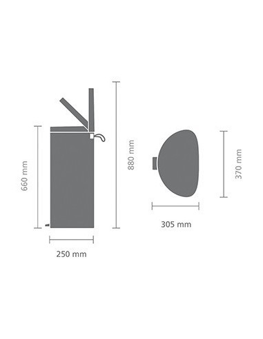 BRABANTIA 119569 Flatback Space Saving Pedal Bin Silent, 30 litara, kanta za otpad, mineral concrete siva