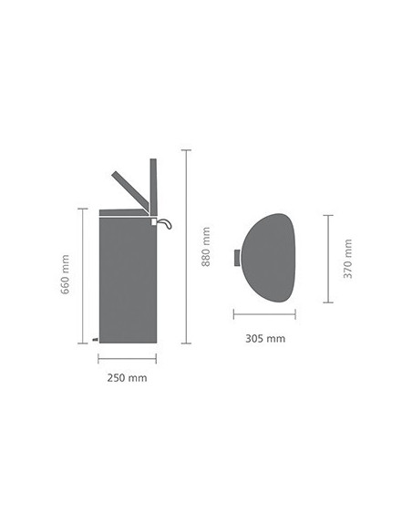 BRABANTIA 119569 Flatback Space Saving Pedal Bin Silent, 30 litara, kanta za otpad, mineral concrete siva