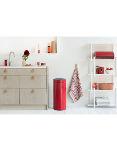 BRABANTIA 115189 Touch Bin New, 30 litara, kanta za otpad, passion crvena