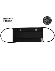 PTFE MASK in MASK, višekratna maska s troslojnim PTFE filterom, crna