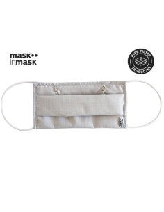 PTFE MASK in MASK, višekratna maska s troslojnim PTFE filterom, svijetlo siva