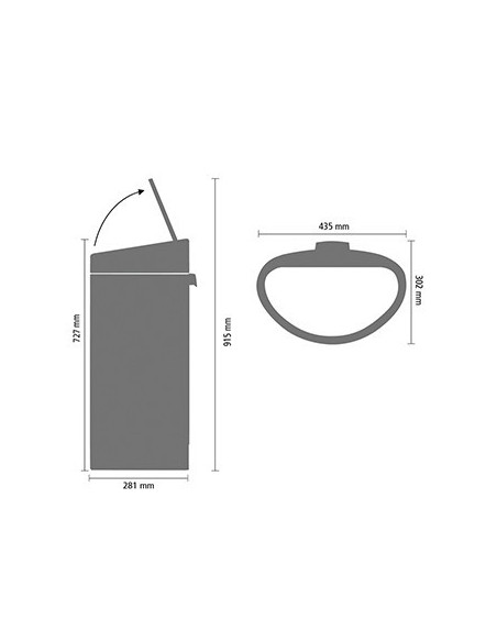 BRABANTIA 114922 Touch Bin New, 40 litara, kanta za otpad, metallic siva