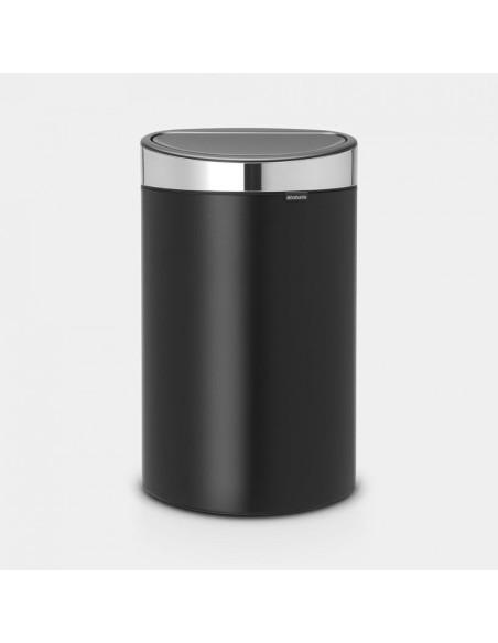 BRABANTIA 114847 Touch Bin New, 40 litara, kanta za otpad, matt crna/matt inox fingerprint proof poklopac