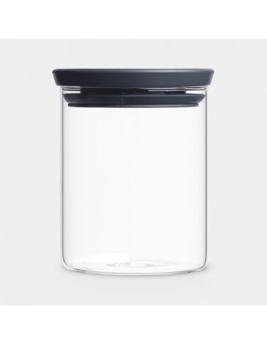 BRABANTIA 298288 staklena okrugla posuda sa sivim poklopcem 0.6 litara