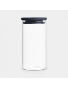 BRABANTIA 298264 staklena okrugla posuda sa sivim poklopcem 1.1 litara