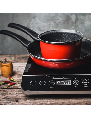 METALAC GRANIT INDUCTION posuda sa jednom drškom, 16 cm, 1.9 lit, crvena