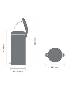 BRABANTIA 149962 Pedal Bin Newicon, 30 litara, kanta za otpad, soft bež 2