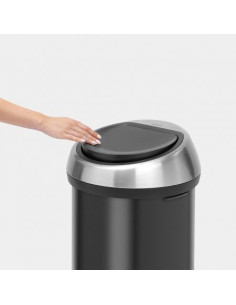 BRABANTIA 402548 TOUCH BIN, kanta za otpad, 60 litara, matt black/matt steel gingerprint prof poklopac 2