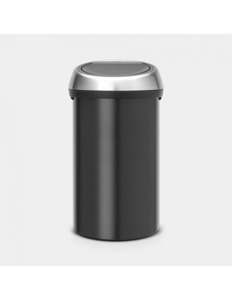 BRABANTIA 402548 TOUCH BIN, kanta za otpad, 60 litara, matt black/matt steel gingerprint prof poklopac