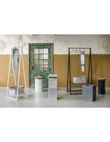 BRABANTIA 104404 kanta za spremanje prljavog rublja 60 litara, bijela/poklopac od pluta (hrasta)