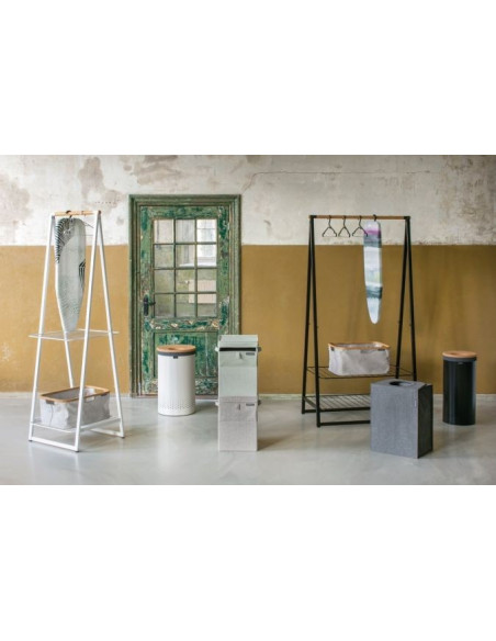 BRABANTIA 104404 kanta za spremanje prljavog rublja 60 litara, bijela/poklopac od pluta (hrasta)