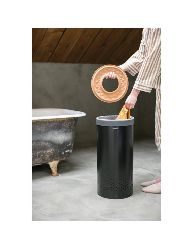 BRABANTIA 120008 koš za prljavo rublje, pluto poklopac, crna