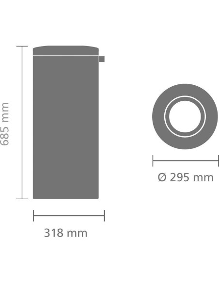 BRABANTIA 287527, kanta sa otvorom za papir ili otpad , 30 litara, brilliant steel