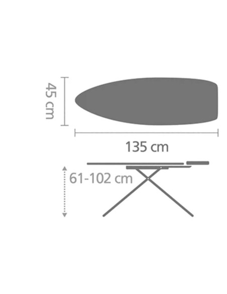 BRABANTIA 134760 Spring Bubbles daska za glačanje 135 x45 cm, oznaka D, PerfectFlow Cover