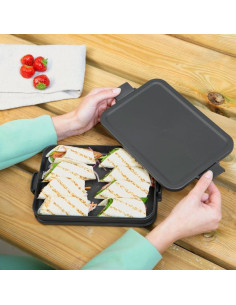 BRABANTIA 202704  prenosna niska kutija za hranu, tamno siva, 1.1 litara