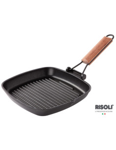 RISOLI` SAPORELLA grill tava sa drvenom preklopnom ručkom, 26 x 26 cm
